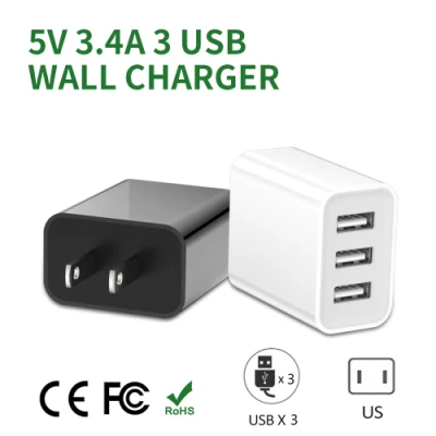 Uminsin 17W 3 portas USB carregador UE/EUA plug adaptador de parede portátil de carregamento rápido